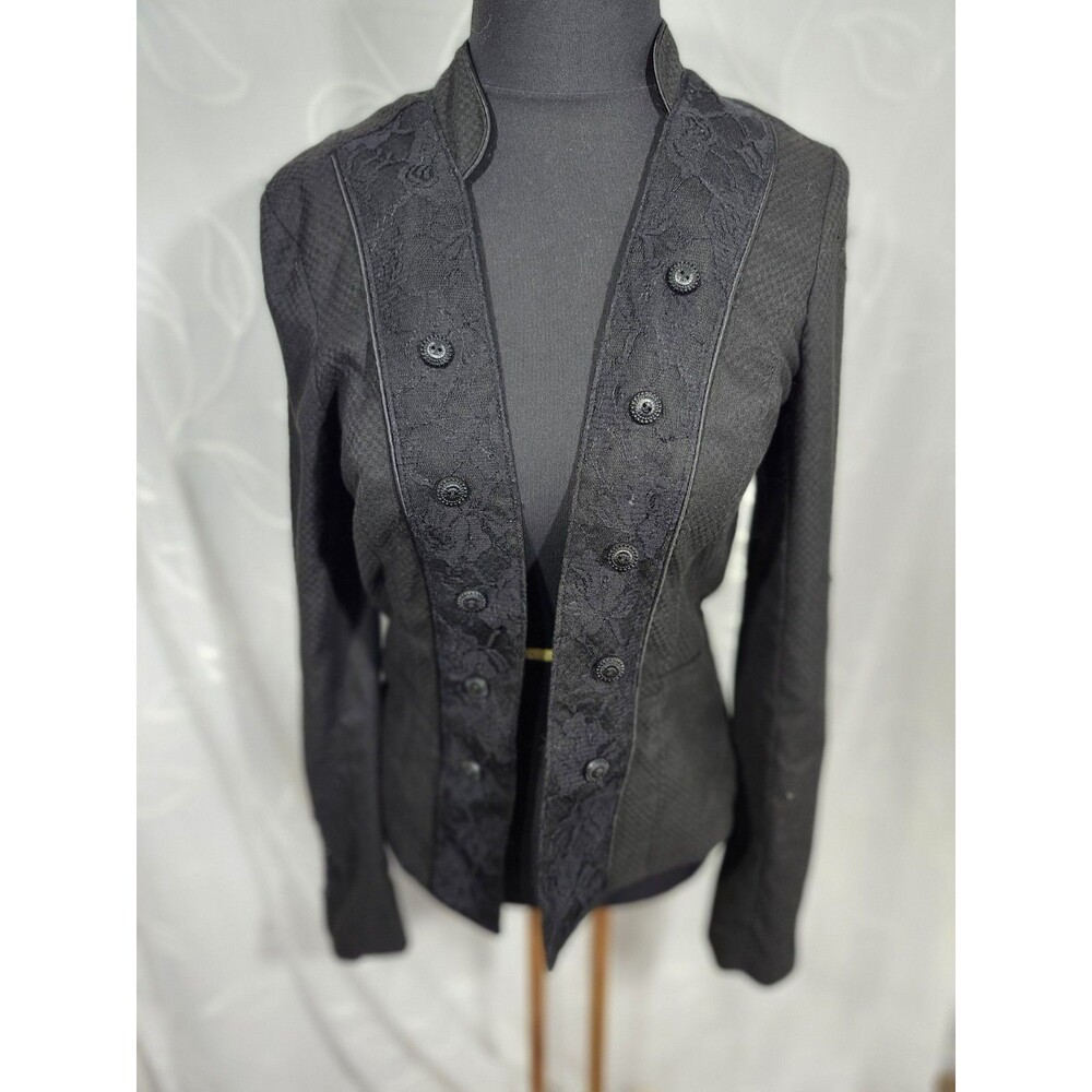 Maurices Women's Black Jacket Steampunk Victorian Gothic Military Style Medium - Picture 2 of 12